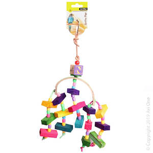Bird Toy - Arc With Wooden Blocks And Beads