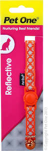 Pet One Cat Collar Orange 10mm. 15-22.5cm