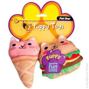 Dogs: Pet One Dog Toy - Puppy Fast Food Assorted 2pcs Set