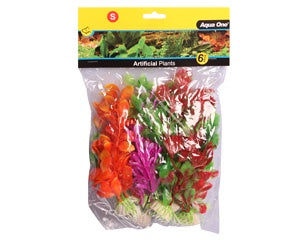 Aqua One Plastic Plant 6pk Mixed Small 24237