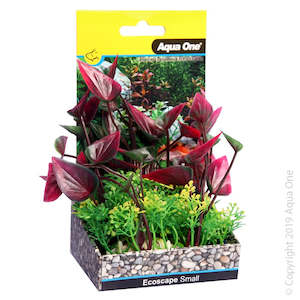 Plastic Silk Plants: AQUA ONE ECOSCAPE SMALL RED LILY
