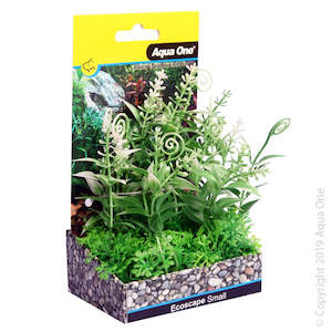 Plastic Silk Plants: AQUA ONE ECOSCAPE SMALL GREEN SNOW SWIRL GREEN