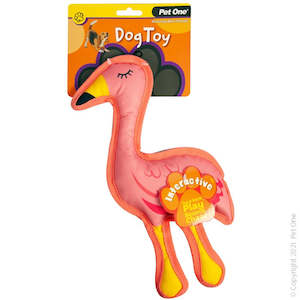 Dog Toy - Squeaky Flamingo Pink