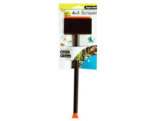 Aquarium Cleaning Maintenance: Aqua One 4 in 1 Scraper with 18" Long Handle
