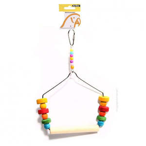 Bird Swing With Coloured Wooden Blocks - Natural