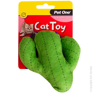 Cat Toys: Pet One Cat Toy - Plush Cactus Green 11.5cm