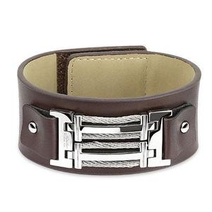 Bracelets: SILVER WIRE MEN'S BRACELET - BLACK ONLY