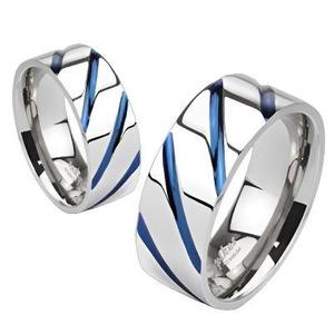 Bestsellers: BLUE STRIPE 8mm MENS TITANIUM RING