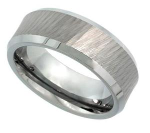 SILVER LINING 8mm TUNGSTEN MEN'S RING