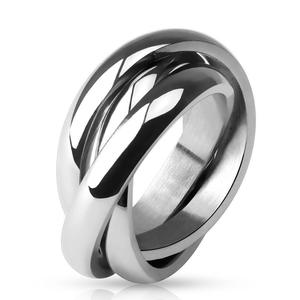 TRIPLE MEN'S STAINLESS STEEL RING