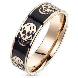 Steel Rings: Black Skull 8mm Mens Ring