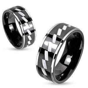 ZIG ZAGGED 8mm MENS RING