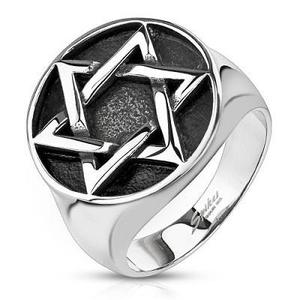 STAR OF DAVID MENS 8MM RING