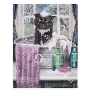 Bath Brews: Bath Time Cat Canvas Print