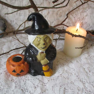 Candle Holders: Mini Witch Candle Holder - Preloved