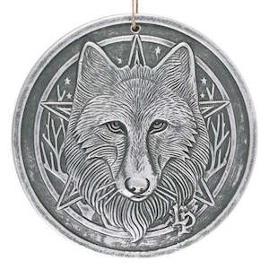 Familiars: Wild Wolf Terracotta Silver Wall Plaque
