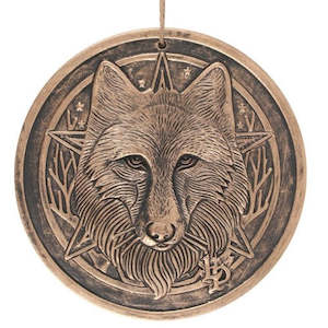 Wild Wolf Bronze Terracotta Wall Plaque