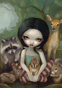 Greeting Card Snow White and Animals