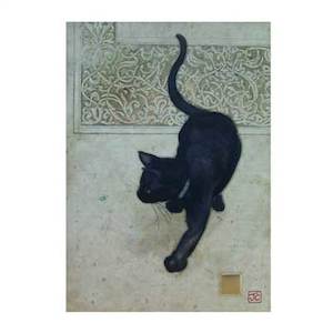 Greeting Card Bug Art Black Cat