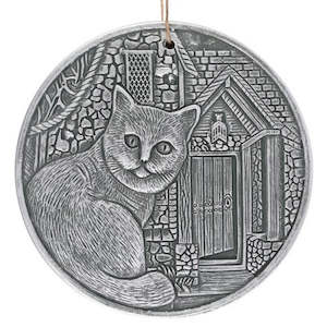 What Lies Within Cat Silver Terracotta Wall Plaque