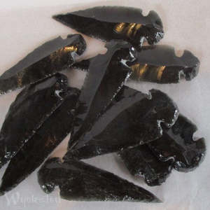 Crystals And Gemstones: Arrowhead Black Obsidian