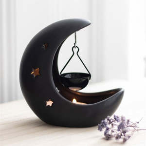 Hearth And Home: Black Crescent Moon Oil Burner