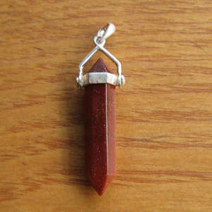 Goldstone Crystal Pendant  Double Point - Clearance Stuff