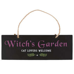 Witchs Garden Cat Lovers Welcome Sign