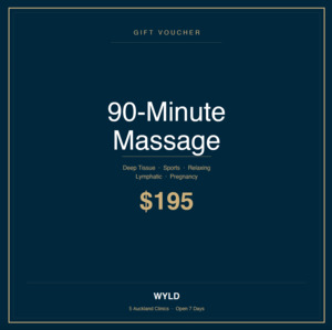 Products: 90-Minute Massage Gift Voucher WYLD Auckland