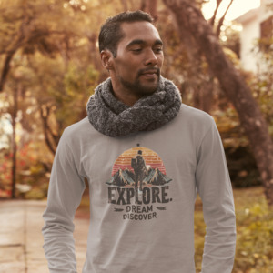Explorer Ultra Cotton Long Sleeve Tee – Rugged Adventure Shirt for Year-Round Comfort