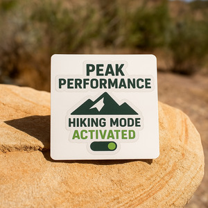 Eco Friendly Outdoor Accessories: Motivational Hiking Sticker | Trail-Ready Vinyl Decal