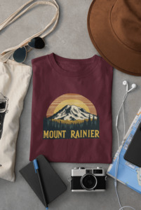Mount Rainier Hiking Tee – Eco-Friendly National Park Shirt