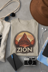 Angels Landing Zion Tee – Eco-Friendly National Park Hiking Shirt