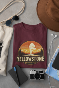 Yellowstone Old Faithful Tee – Eco-Friendly National Park Shirt