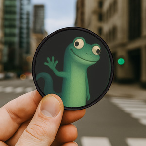 Usa Hiking Patches: Funny Lizard Meme Iron-On Patch – 3″ Reptile Badge for Jackets, Backpacks & Hats