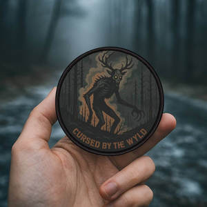 WYLD CURSE – Wendigo Iron-On Patch | Horror Forest Cryptid Emblem for Backpack&hellip;