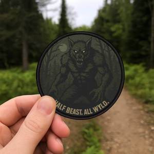 Dogman Cryptid Iron-On Patch – 3” Tactical Morale Badge for Backpacks, Jackets & Gear