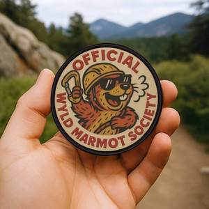 Official Wyld Marmot Society – 3" Iron-On Patch for Backpacks, Jackets & Outdoor Gear