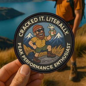 Summit Sip Club Patch – Funny Tramping Badge for NZ Beer Hikers (Iron-On)