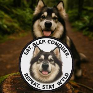 Cypress the Conqueror – 3" Wyld Blep Iron-On Patch for Backpacks, Jackets & Dog Vests