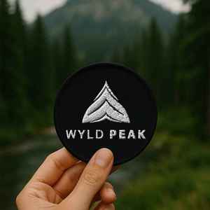 Outdoor Adventure Patches: Wyld Peak Adventure Patch – Eco-Friendly Iron-On, Sew-On, or Pin Patch for Backpacks & Jackets