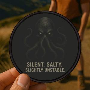 Cryptid Patches Iron On: The Order of Ink & Madness Patch – Spooky Iron-On Tramping Badge for Hikers