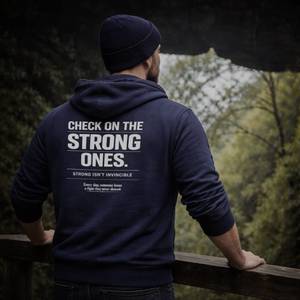 Eco Friendly Hoodies Long Sleeves: Check On The Strong Ones Hoodie - Mental Health Awareness Hoodie for Everyday Wear