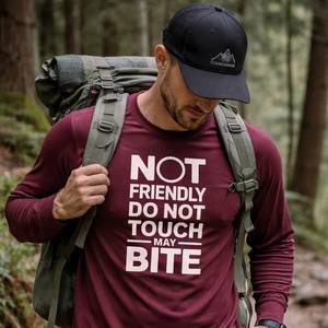 Eco Friendly Hoodies Long Sleeves: Do Not Touch Long Sleeve Tee - Graphic Long Sleeve Shirt for Everyday Wear
