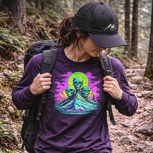 Eco Friendly Hoodies Long Sleeves: Zombie Graphic Long Sleeve Tee - Zombie Long Sleeve Shirt for Streetwear & Everyday Wear