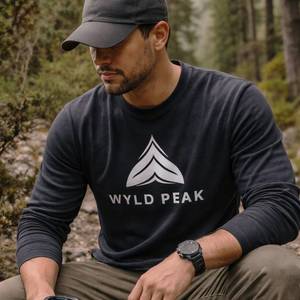 Eco Friendly Hoodies Long Sleeves: Minimalist Logo Long Sleeve Tee - Organic Cotton Long Sleeve for Everyday Wear