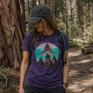 Minimalist Hiking T Shirt - Lightweight Organic Tee for Simple, Everyday Wear (Fusion)