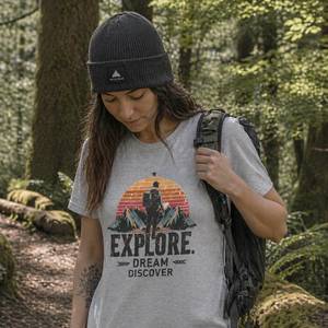 Womens Organic Hiking T Shirt - Lightweight Breathable Cotton Tee for All-Day Comfort
