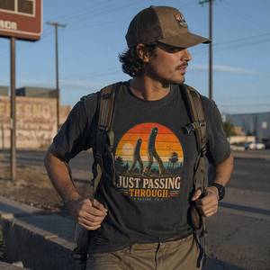 New Arrivals Outdoor Streetwear: Fresno Nightcrawler T Shirt - Just Passing Through Retro Cryptid Tee