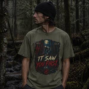 New Arrivals Outdoor Streetwear: Rake Horror T Shirt - It Saw You First Graphic Tee